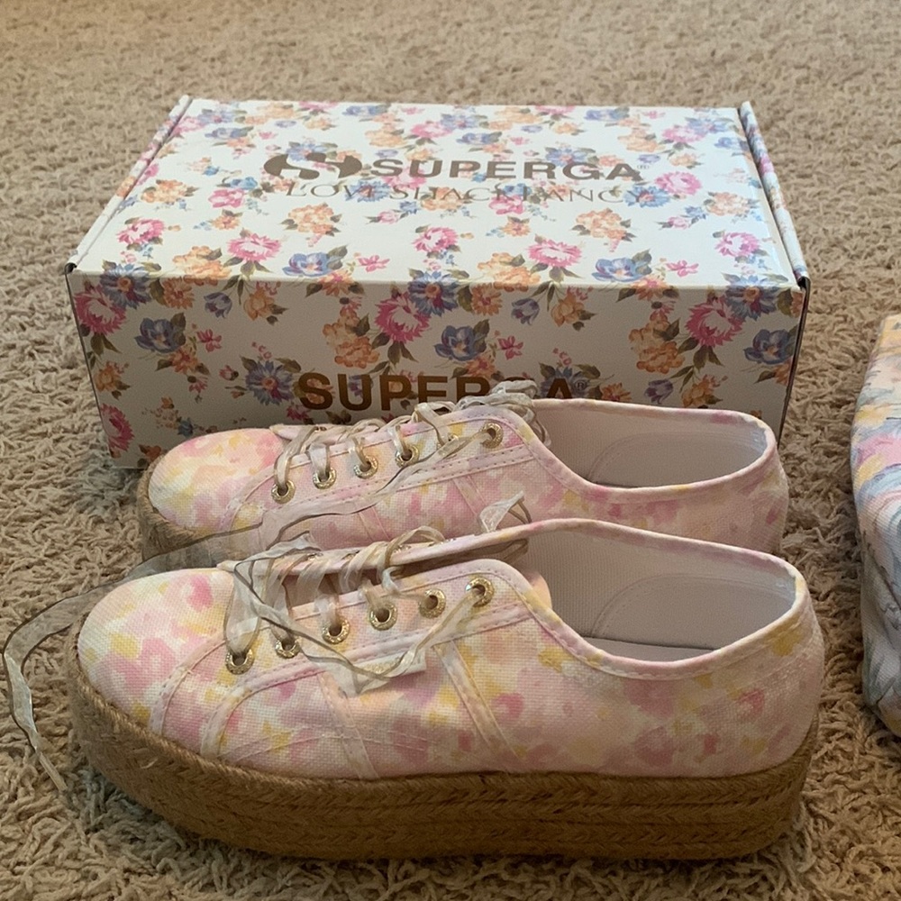 Superga x lsf perky peach platform shoes